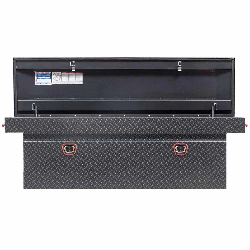 Weather Guard 123-6-03 Model 123-6-03 Saddle Box, Aluminum, Full Deep, Gunmetal Gray, 14.2 Cu. Ft. - Mactool Shop