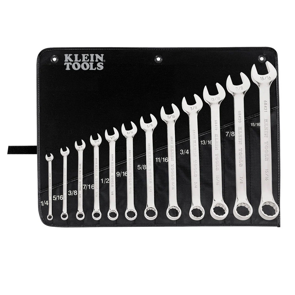 Klein Tools 68404 Combination Wrench Set, 12-Piece - Mactool Shop