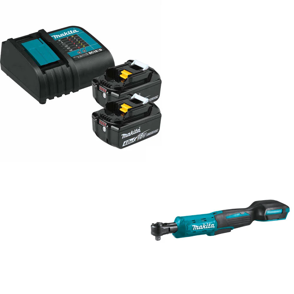 Makita BL1840BSC2 18V LXT Li-Ion Starter Pack W/ FREE XRW01Z 18V LXT Ratchet - Mactool Shop