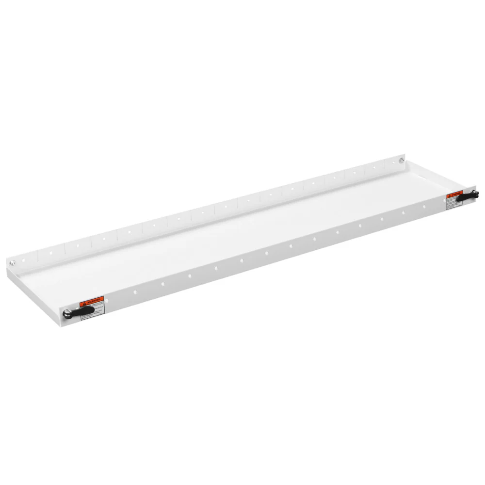 Weather Guard 9115-3-01 Fully-Hemmed White Heavy-Gauge Steel Accessory Shelf, 52