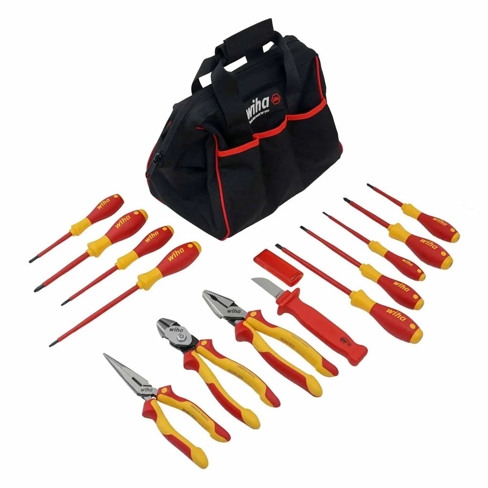 Wiha 32878 14 Piece Master Electrician's Insulated Tool Set in Canvas Tool Bag - Mactool Shop
