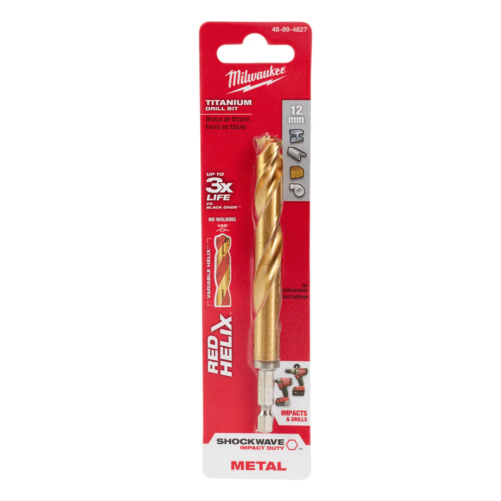 Milwaukee 48-89-4827 12mm Metric Titanium SHOCKWAVE™ Red Helix Bit - Mactool Shop