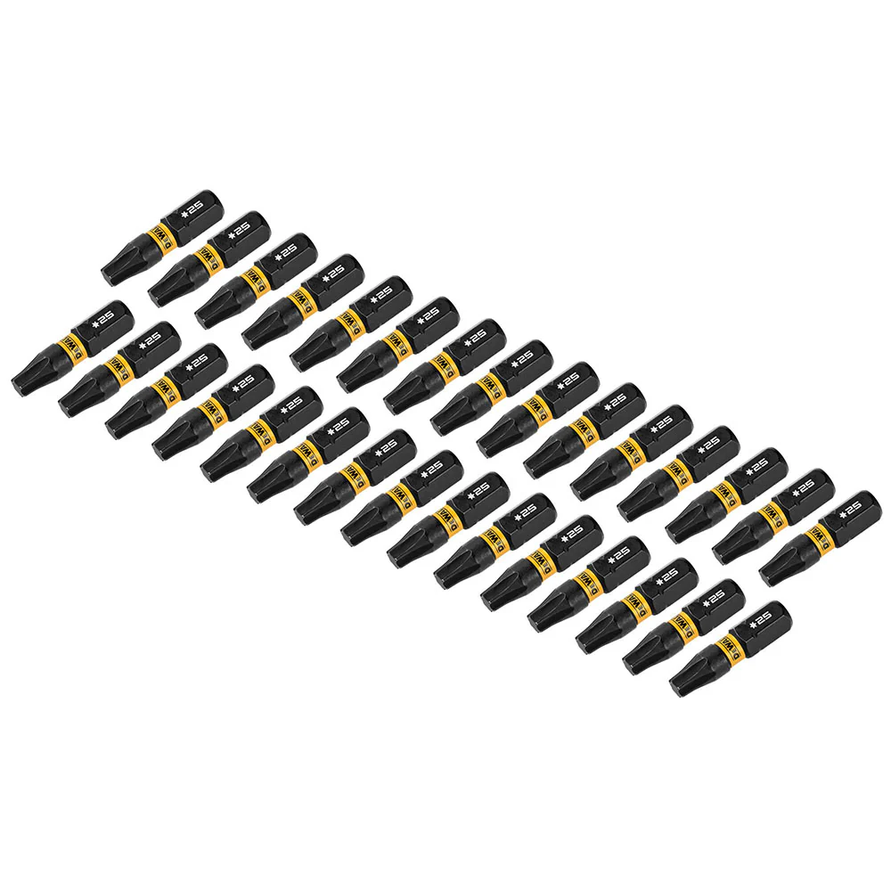 DeWalt DWAF1TX25IR30 T25 FLEXTORQ 1/4 x 1in Impact Driver Bits w/ Case, 30-Pack - Mactool Shop