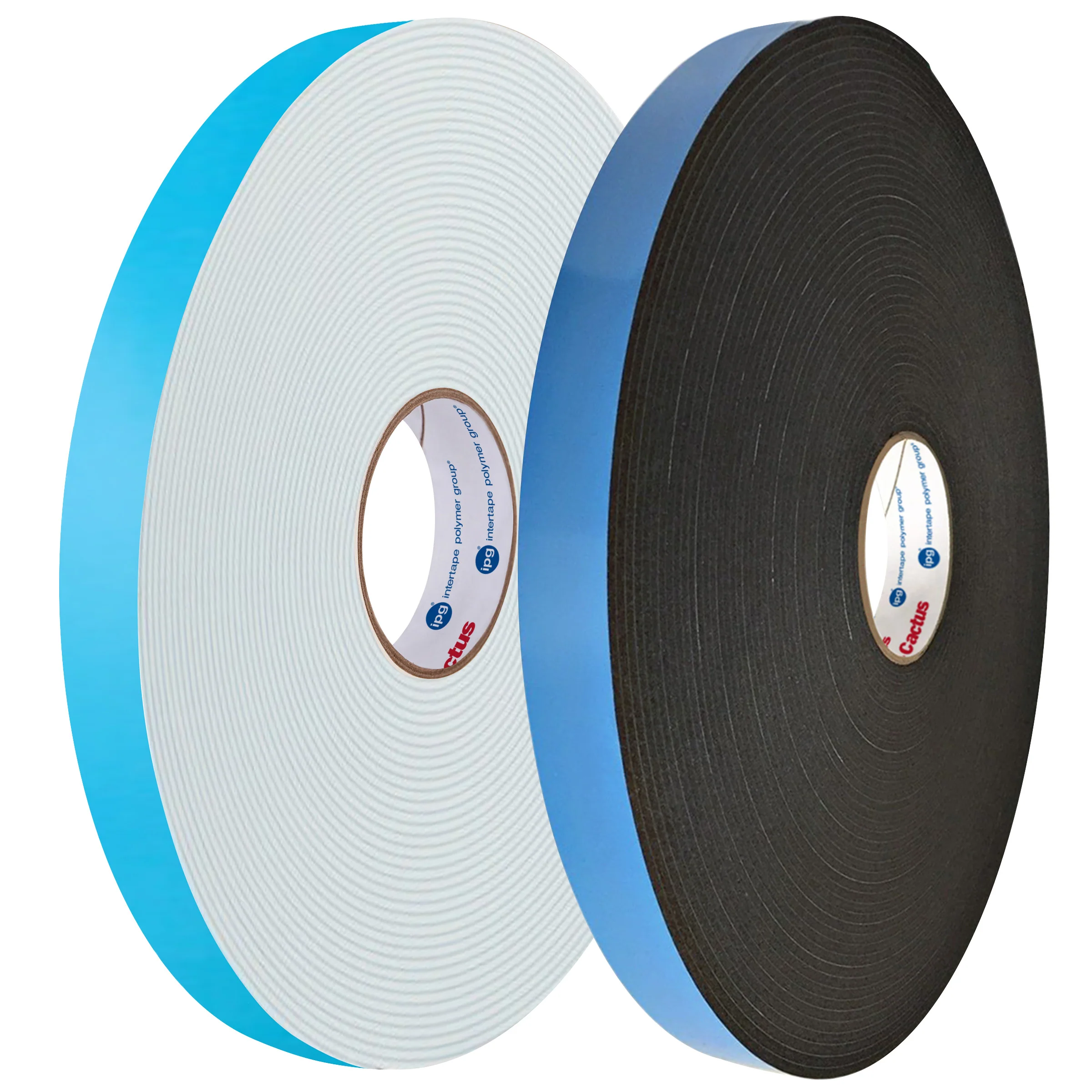 Intertape G483B002530C G483B 1/8 in Black DC PE Foam Acrylic with Lt Bluee Liner - Black .25
