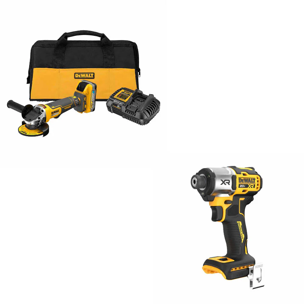 DeWalt DCG413H1 20V Max XR Grinder Kit W/ FREE DCF845B 20V MAX Impact Driver - Mactool Shop