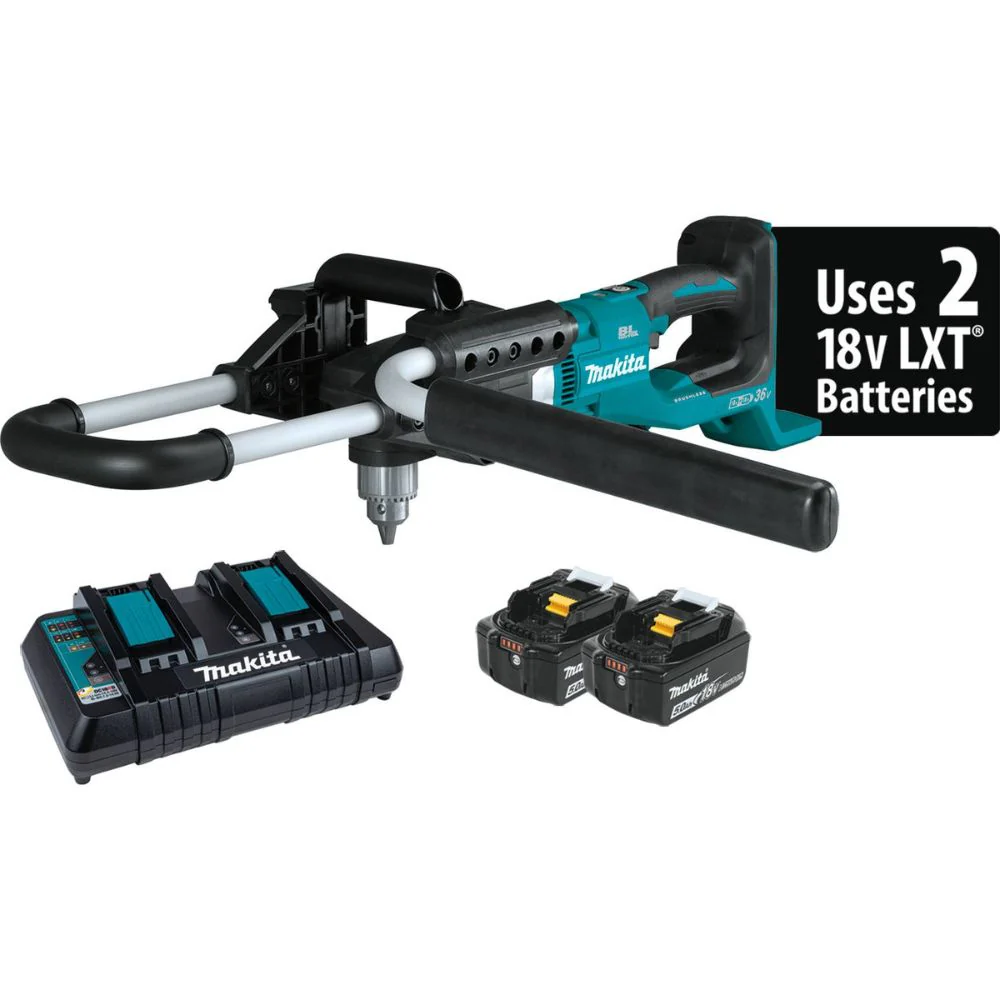 Makita XGD01PT 36V (18V X2) LXT Brushless Earth Auger Kit, dual port charger (5.0Ah) - Mactool Shop