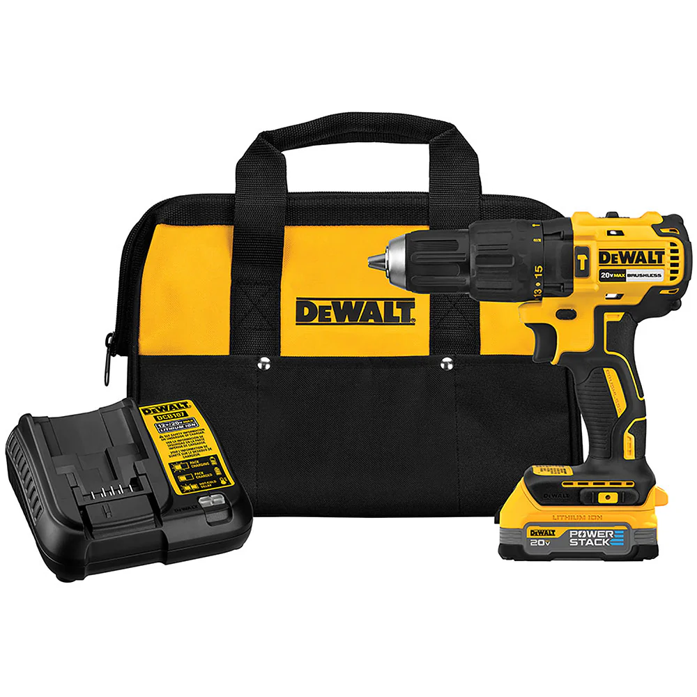 DeWalt DCD778E1 20V MAX Compact Hammer Drill With Powerstack Battery - Mactool Shop