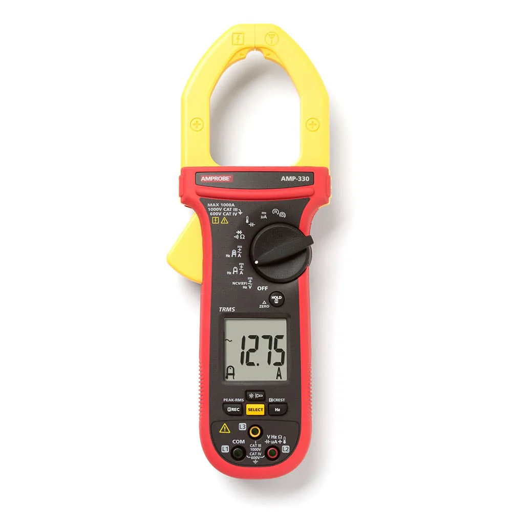 Amprobe 4560570 AMP-330 1000A ACDC True-RMS Clamp Multimeter with Motor Testing - Mactool Shop