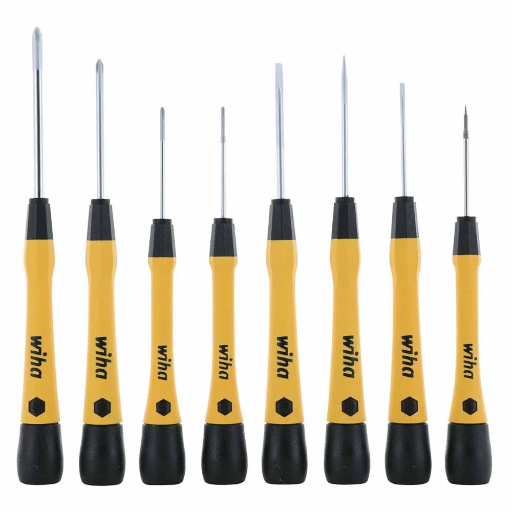 Wiha 27396 8 Piece ESD Safe Picofinish Precision Screwdriver Set in Pouch - Mactool Shop