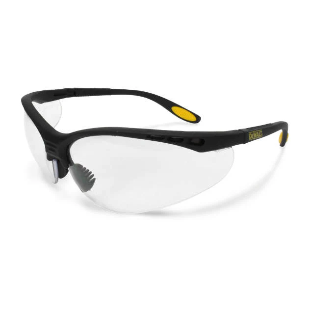 Dewalt DPG58-1D Reinforcer Safety Glasses, Black Frame, Clear Lens - Mactool Shop