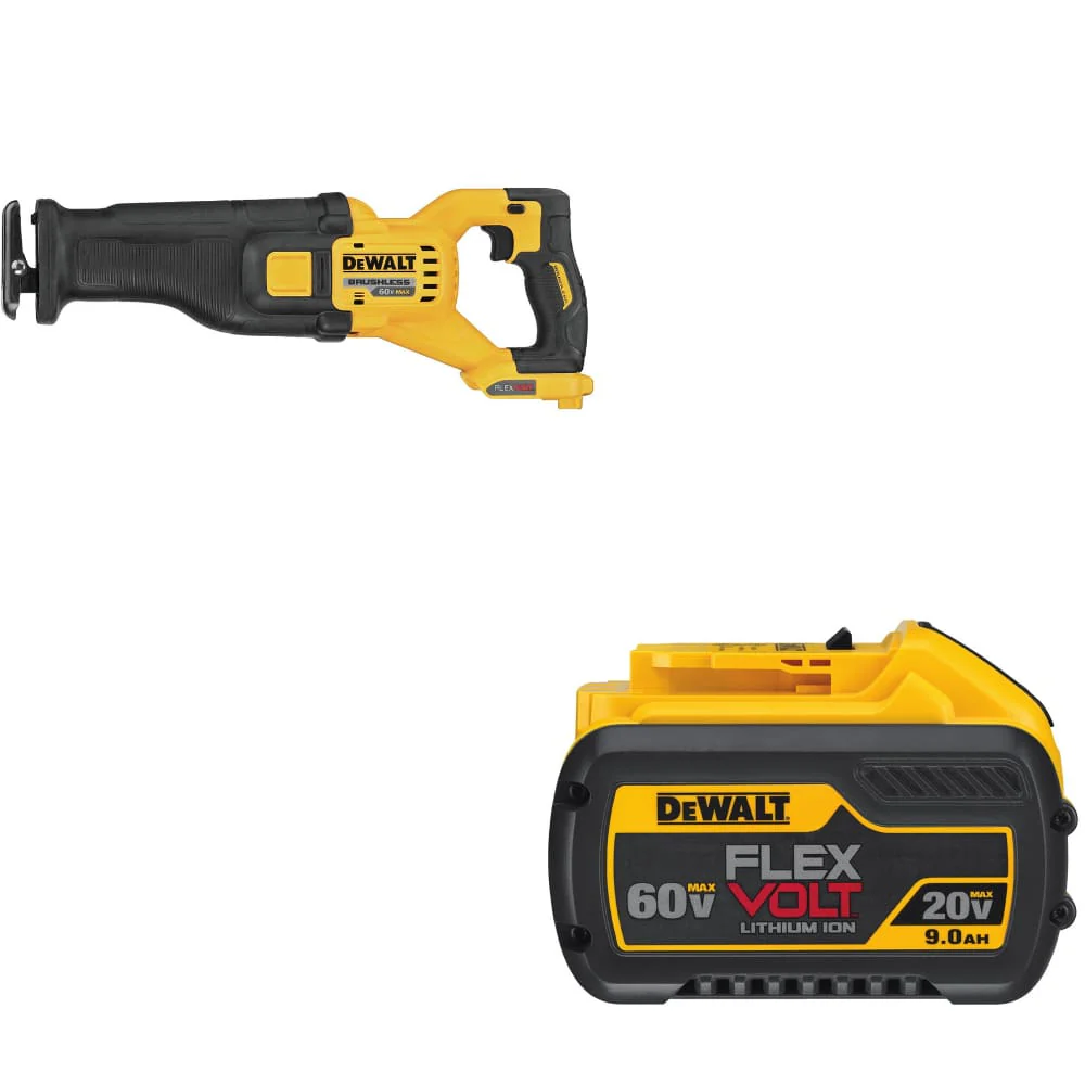 DeWalt DCS389B 60V Max Recip Saw-Bare w/ FREE DCB609 20V/60V MAX 9.0AH Battery - Mactool Shop