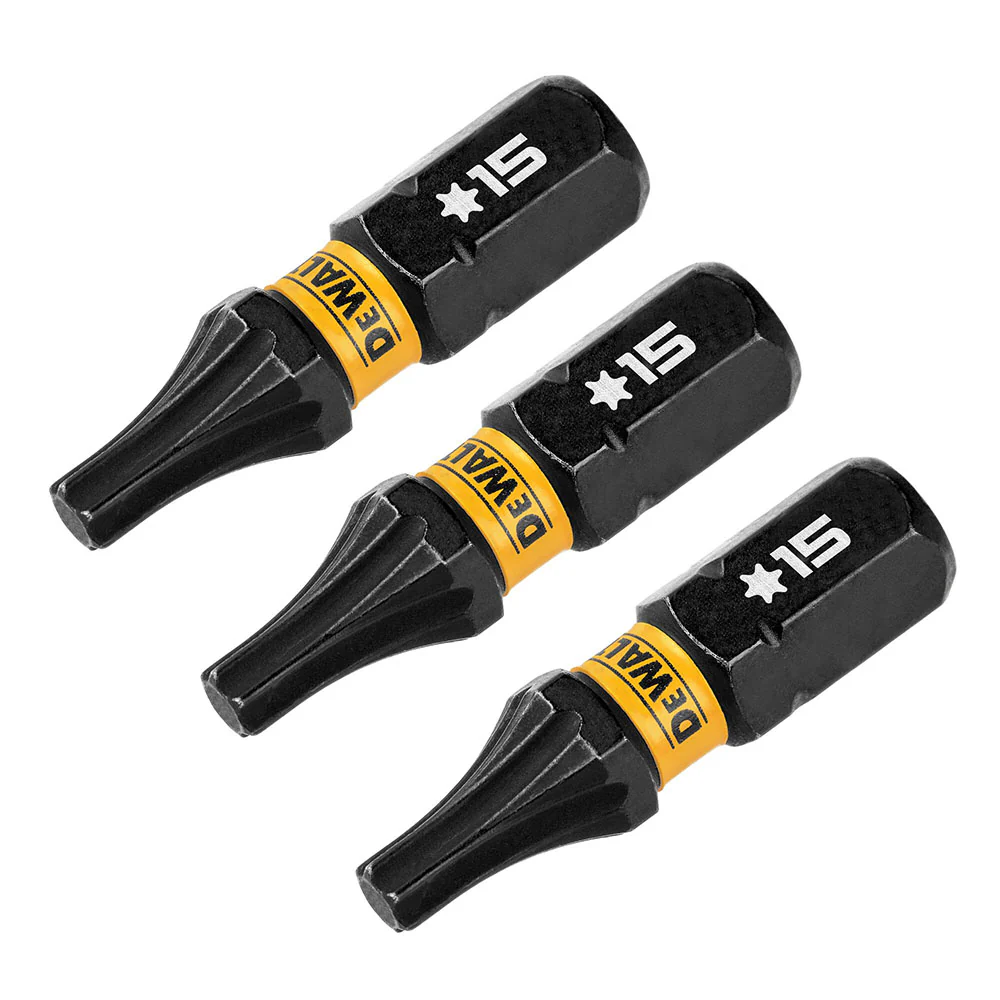 DeWalt DWAF1TX15IR3 T15 FLEXTORQ 1/4 x 1in Impact Driver Bits, 3-Pack - Mactool Shop