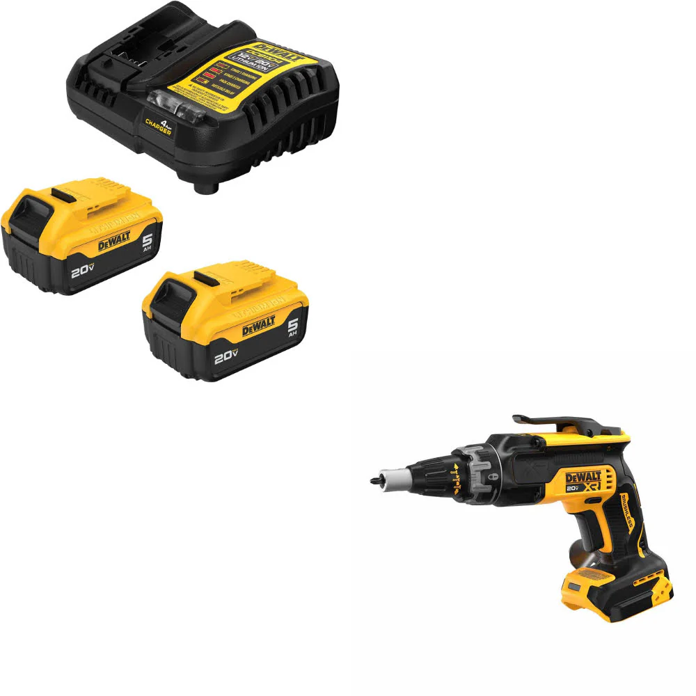 DeWalt DCB205-2C 20V MAX XR 5Ah Starter Kit W/ FREE DCF630B 20V MAX XR Screwgun - Mactool Shop