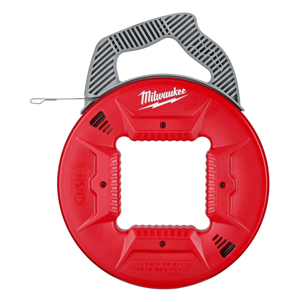 Milwaukee 48-22-4186 120 ft. x 1/8 in. Stainless Steel Fish Tape - Mactool Shop