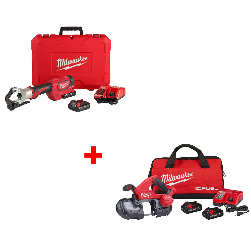 Milwaukee 2877-22 M18 750 MCM Crimper W/ FREE 2829-22 M18 FUEL Band Saw Kit - Mactool Shop