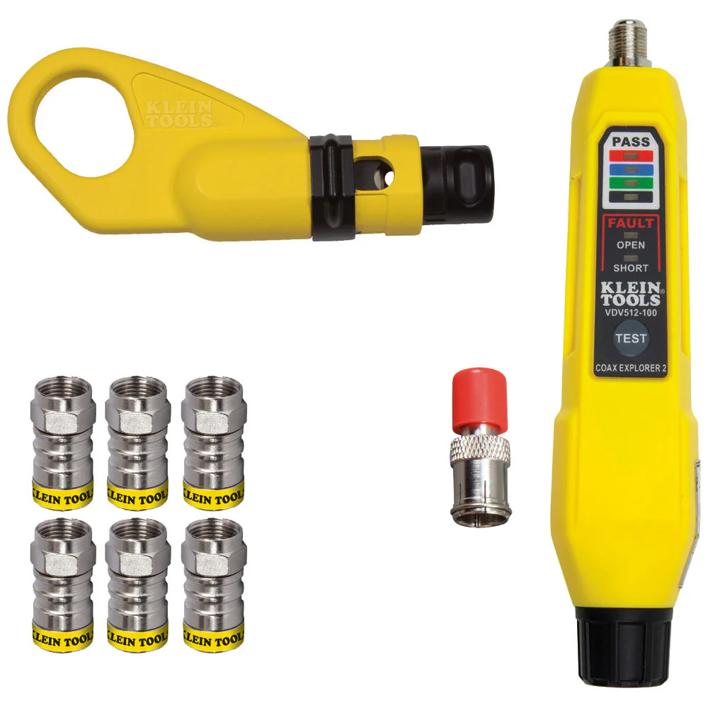 Klein Tools VDV002-820 Coax Push-On Connector Installation and Test Kit - Mactool Shop