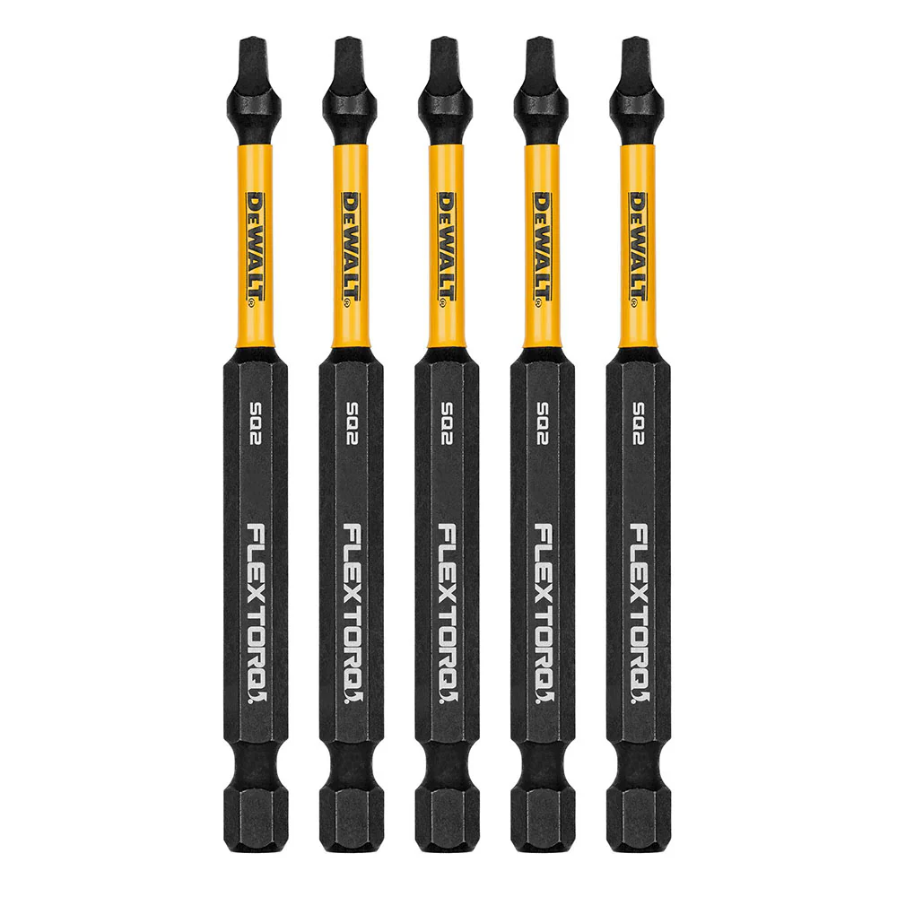 DeWalt DWAF3SQ2IR5 SQ2 FLEXTORQ 1/4 x 3-1/2in Impact Driver Bits, 5-Pack - Mactool Shop
