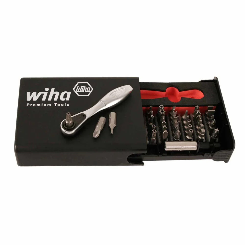 Wiha 71988 39 Piece Security Bit Set with Mini Ratchet - Mactool Shop
