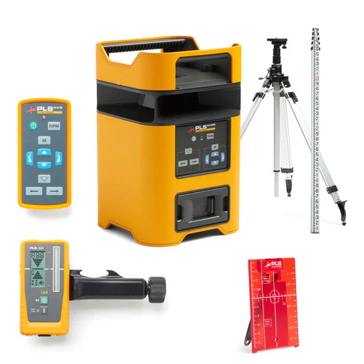 Pacific Laser 5022558 PLS HV2R KIT, Manual Slope Red Rotary Laser Kit - Mactool Shop