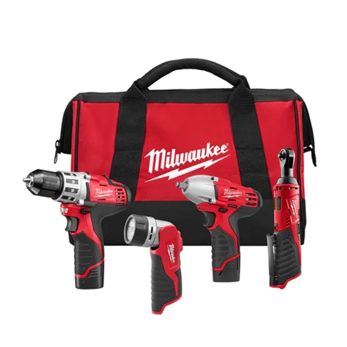Milwaukee 2493-24 M12 Cordless LITHIUM-ION 4 Tool Combo Kit - Mactool Shop