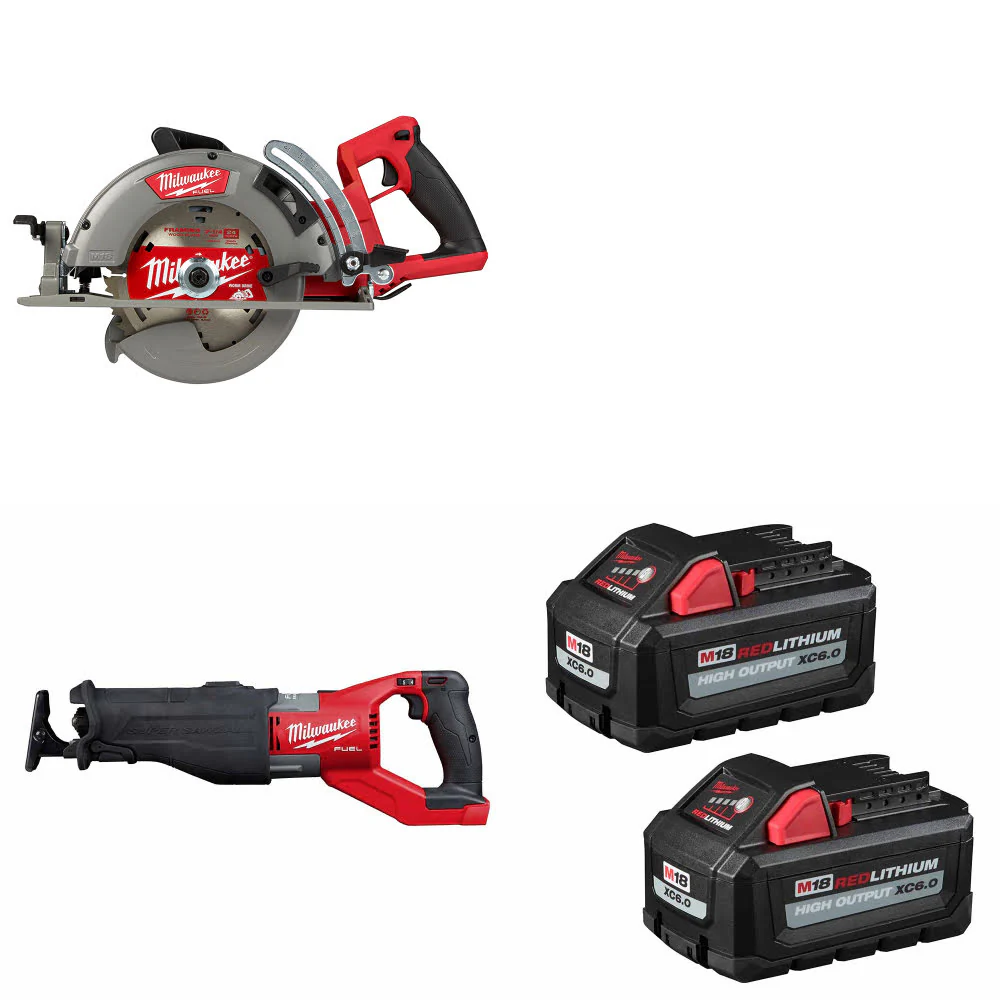 Milwaukee 2830-20 M18 FUEL Circ Saw W/ 2722-20 M18 Sawzall & FREE Battery-2 Pack - Mactool Shop