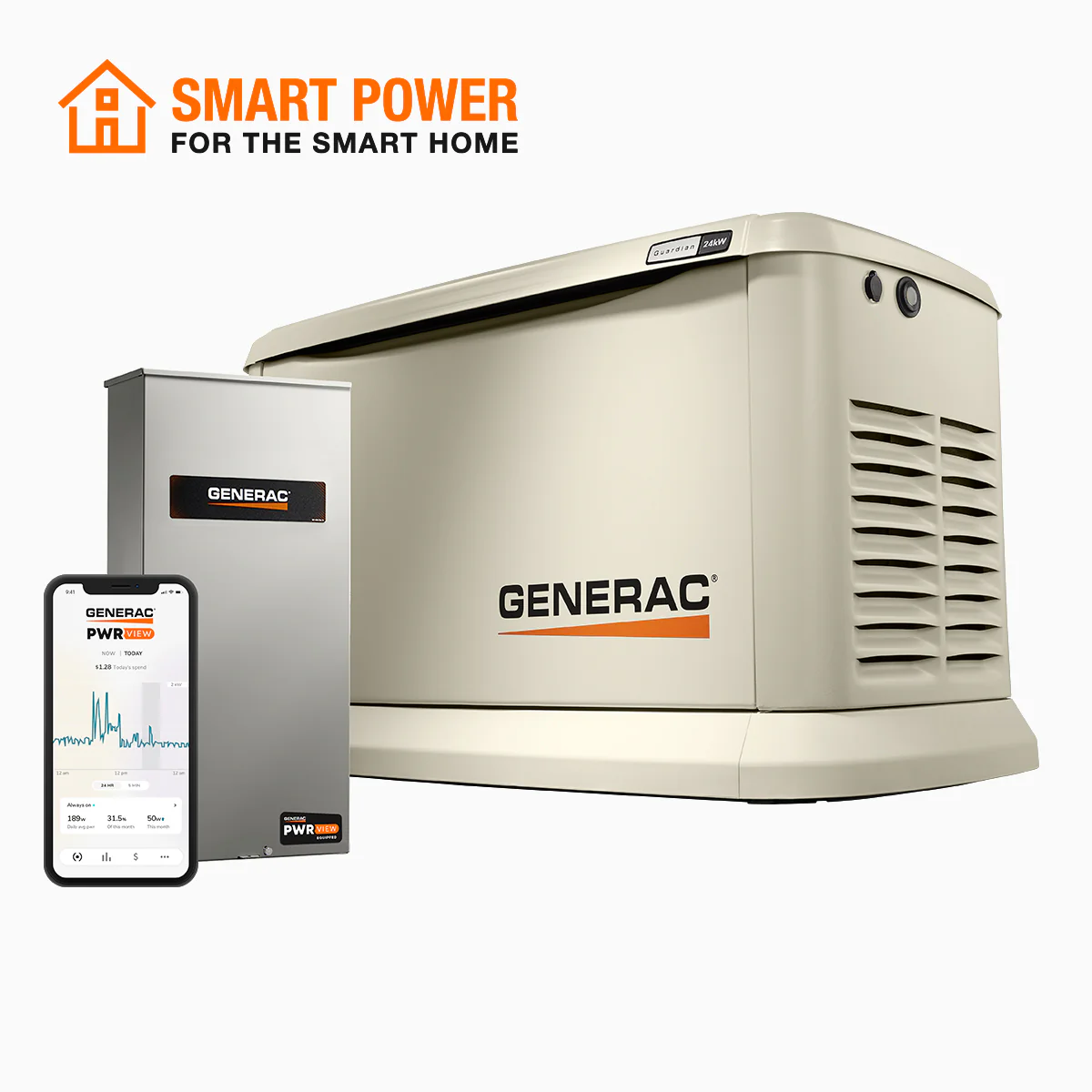 Generac 7210 Guardian 24kW Home Standby Generator with PWRview Transfer Switch Wi-Fi Enabled - Mactool Shop