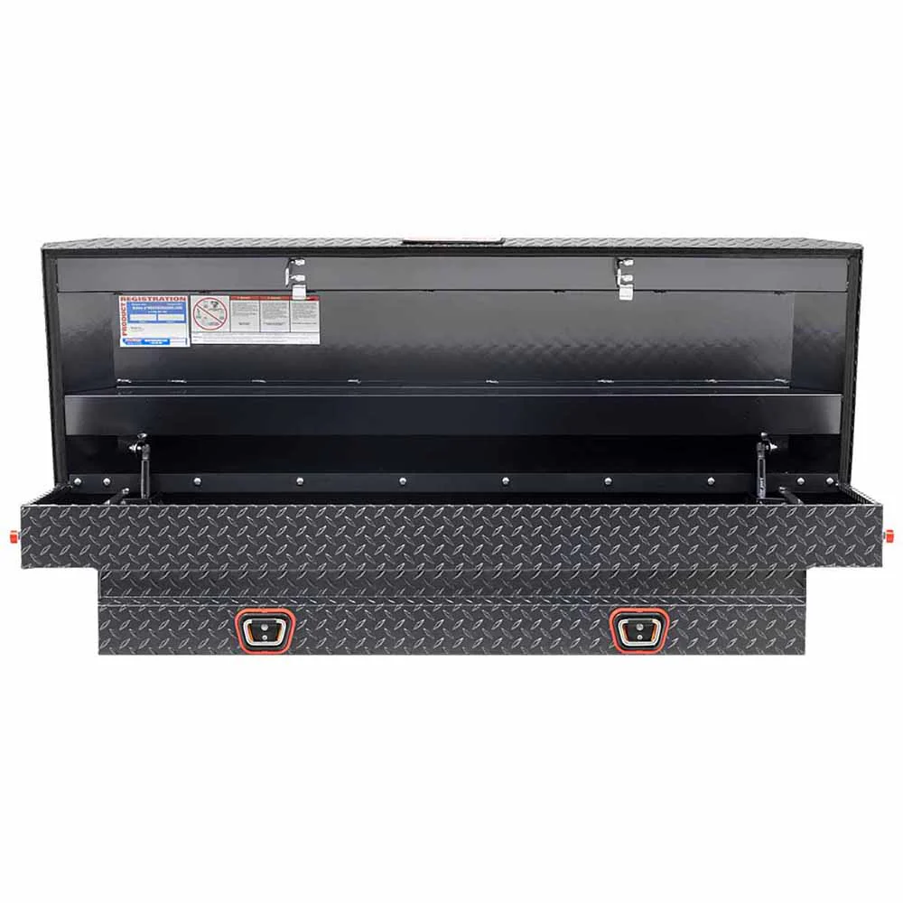 Weather Guard 154-6-03 Model 154-6-03 Saddle Box, Aluminum, Compact, Gunmetal Gray, 6.0 Cu. Ft. - Mactool Shop