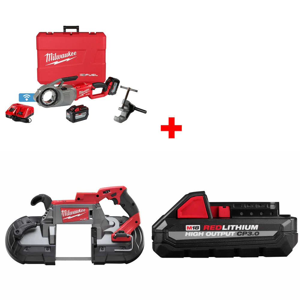 Milwaukee 2874-22HD M18 FUEL Threader Kit W/ FREE 2829-20 M18 Band Saw & Battery - Mactool Shop