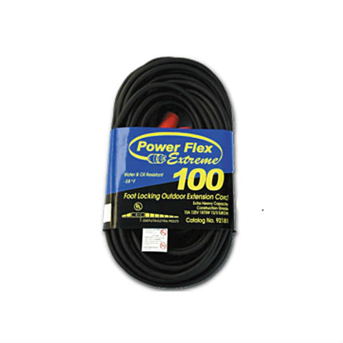 Southwire 92181 100' 12/3 SJEOW TWIST LOCK T/L BLACK EXTENSION CORD - Mactool Shop