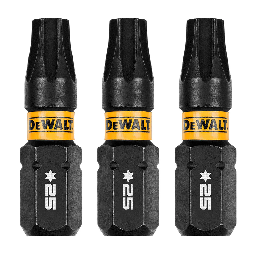 DeWalt DWAF1TX25IR3 T25 FLEXTORQ 1/4 x 1in Impact Driver Bits, 3-Pack - Mactool Shop