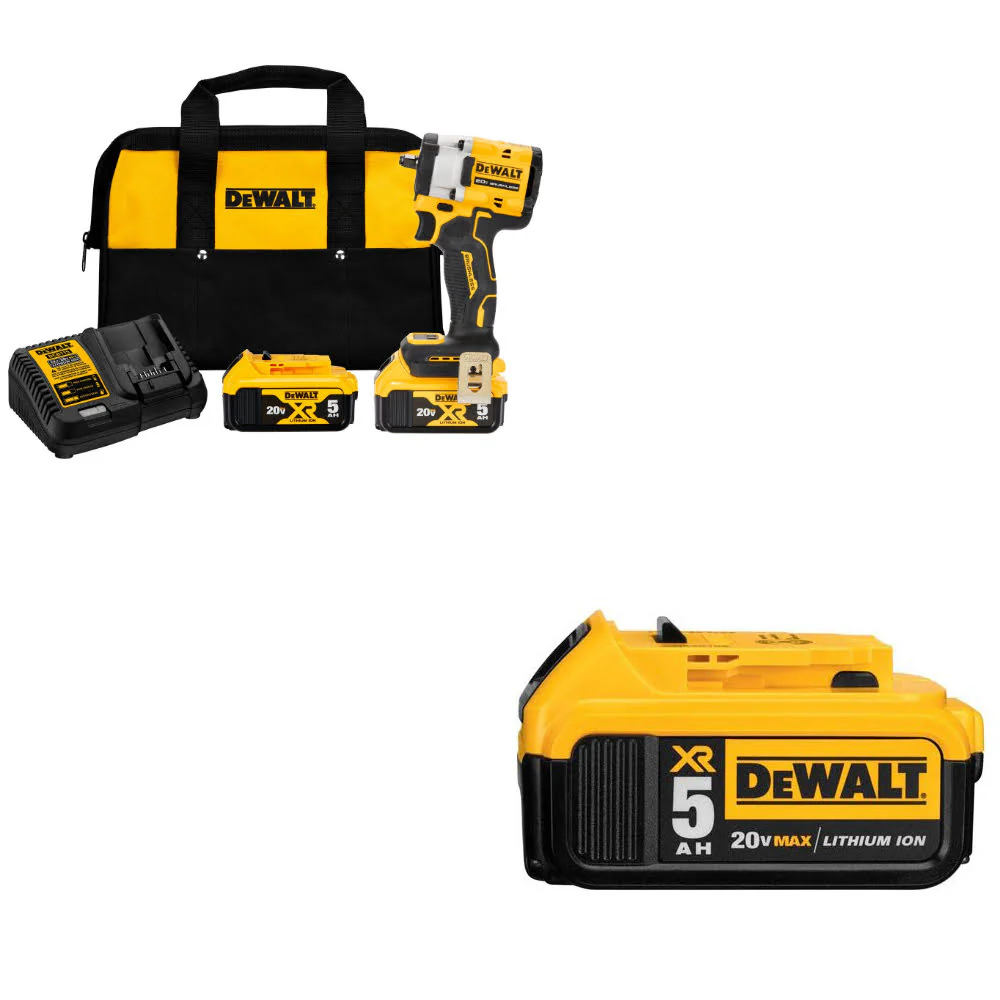 DeWalt DCF923P2 20V MAX Impact Wrench Kit W/ FREE DCB205 20V MAX Battery Pack - Mactool Shop