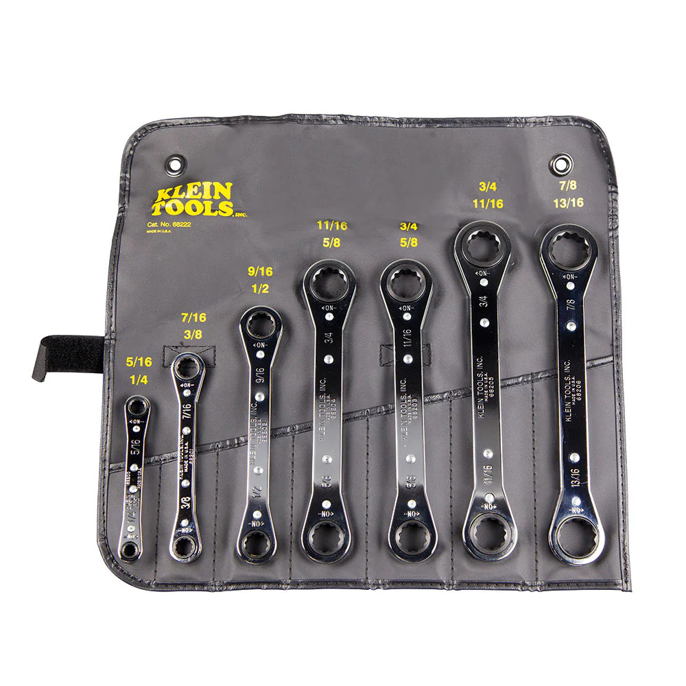 Klein Tools 68222 Ratcheting Box Wrench Set, 7-Piece - Mactool Shop