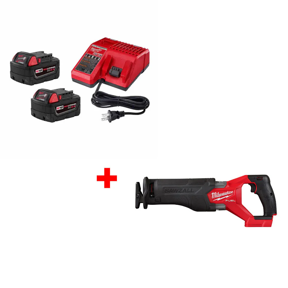 Milwaukee 48-59-1852B M18 18V Starter Kit W/ FREE 2821-20 M18 FUEL Recip Saw - Mactool Shop