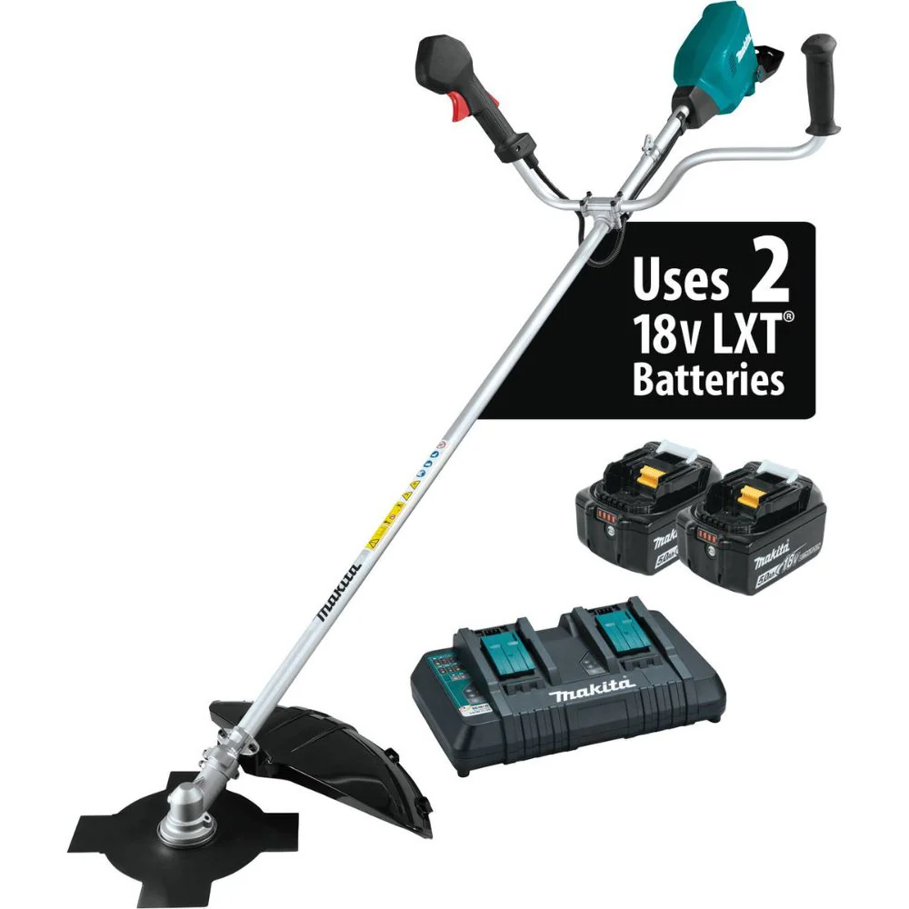 Makita XRU16PT 36V (18V X2) LXT Brushless Brush Cutter Kit, dual port charger (5.0Ah) - Mactool Shop