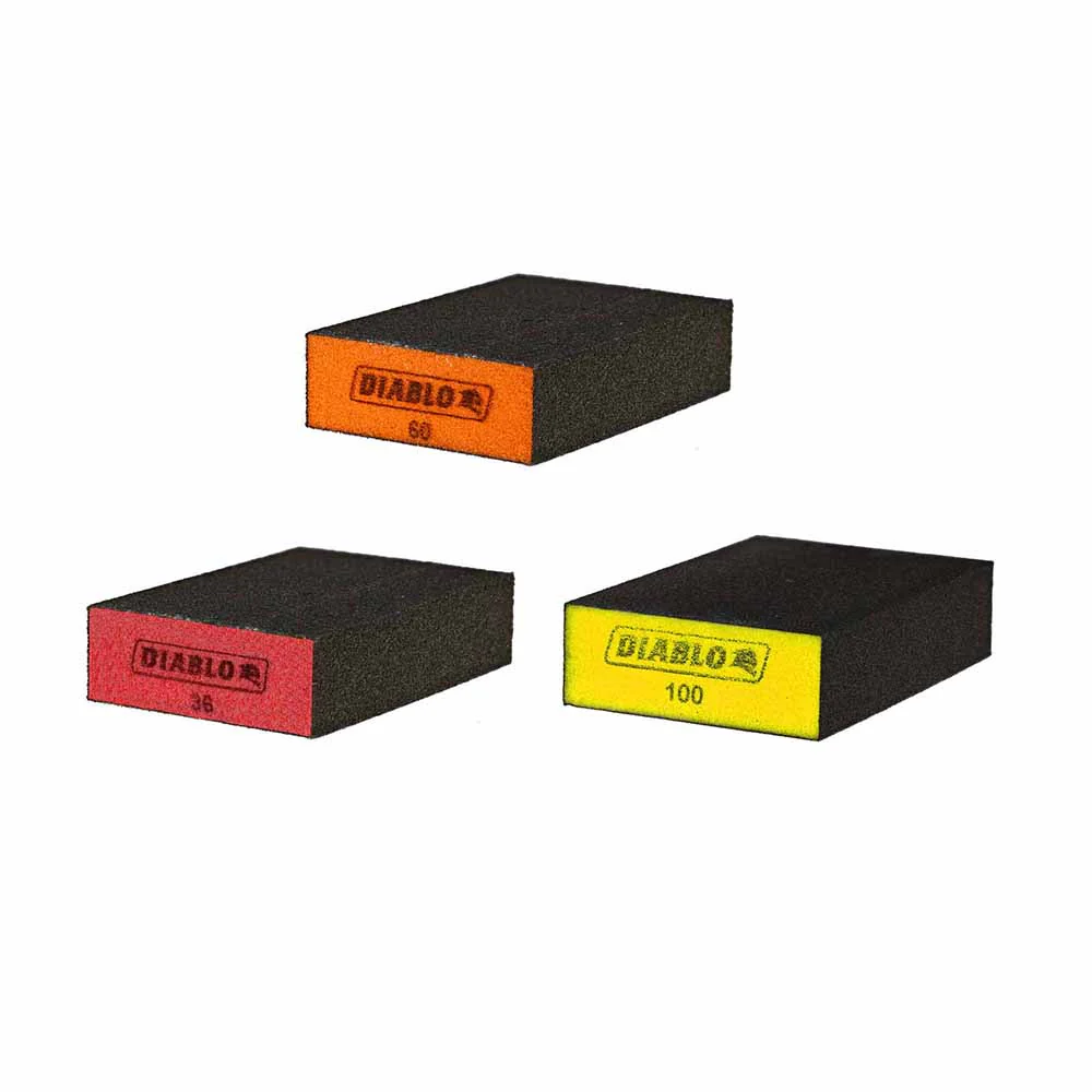 Diablo DFBBLOCAST03G Flat Sanding Sponge Assorted Pack (3-Piece) - Mactool Shop