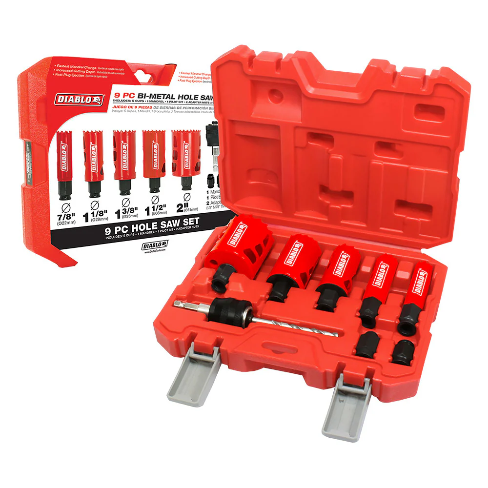 Diablo DHS09SGP 9 Pc General Purpose Bi-Metal Hole Saw Set - Mactool Shop
