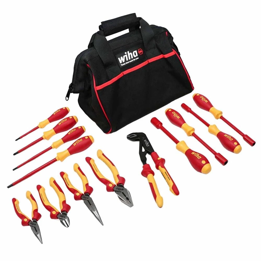 Wiha 32894 13 Piece Master Electrician's Insulated Tool Set in Canvas Tool Bag - Mactool Shop
