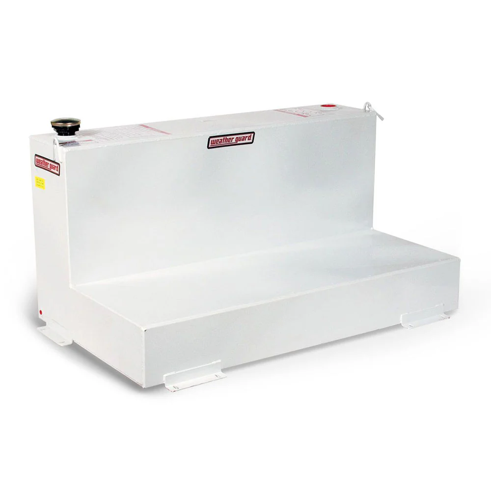 WeatherGuard 354-3-01 90-Gallon White L-Shape Fuel Transfer Tank for Pickups - Mactool Shop