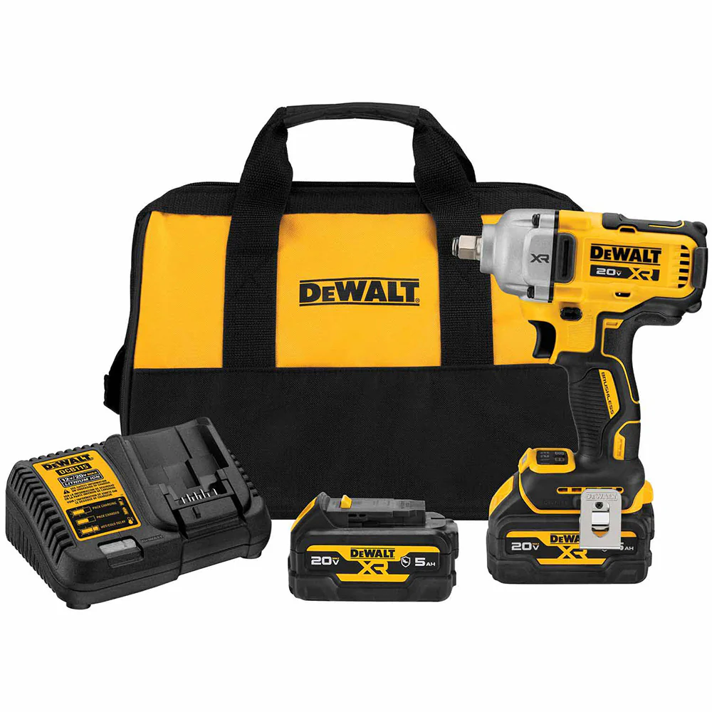 DeWalt DCF891GP2 20V MAX* XR 1/2 in. Mid-Range Impact Wrench with Hog Ring Anvil and Oil-Resistant Batteries Kit - Mactool Shop