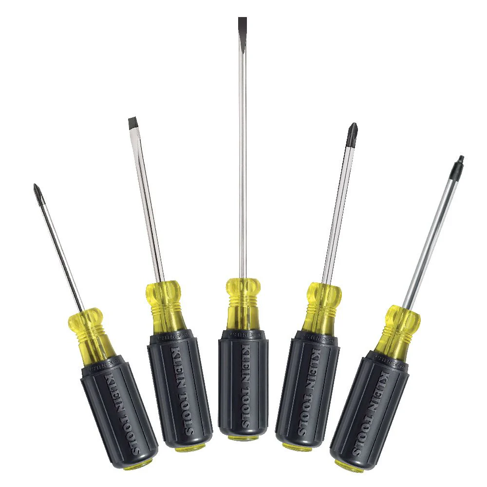 Klein 85445 Screwdriver Set, Slotted, Phillips and Square, 5-Piece - Mactool Shop