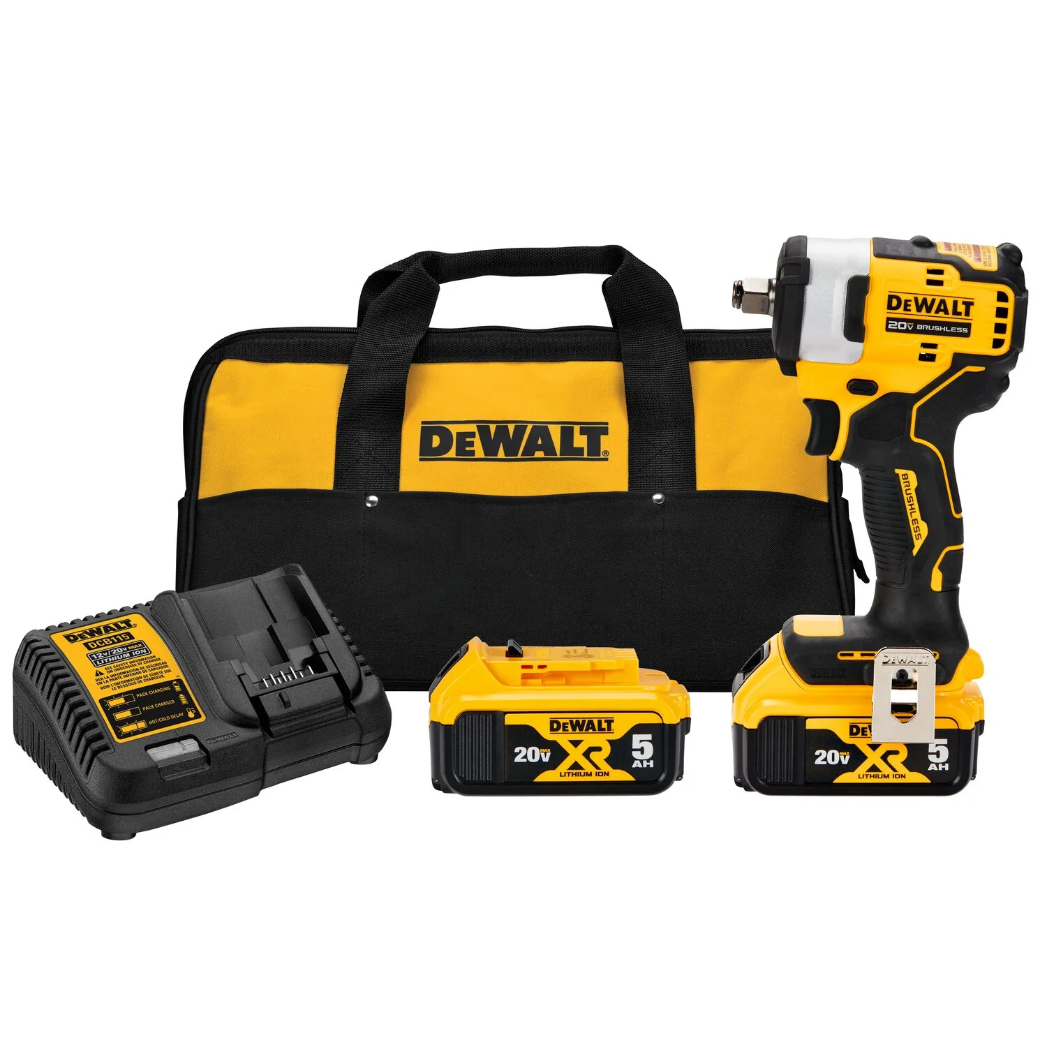 DeWalt DCF911P2 20V MAX* 1/2 in. Cordless Impact Wrench with Hog Ring Anvil Kit - Mactool Shop