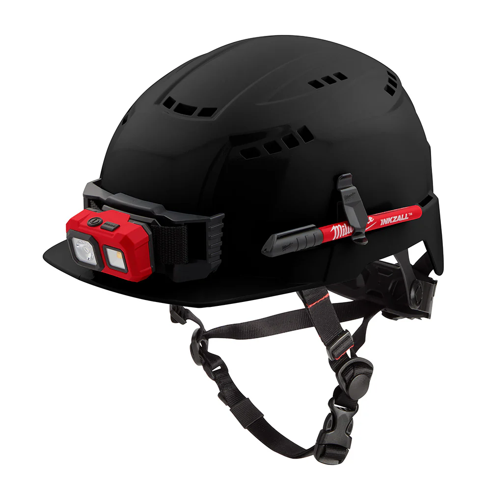 Milwaukee 48-73-1330 BOLT Black Front Brim Safety Helmet (USA) - Type 2, Class C, Vented - Mactool Shop