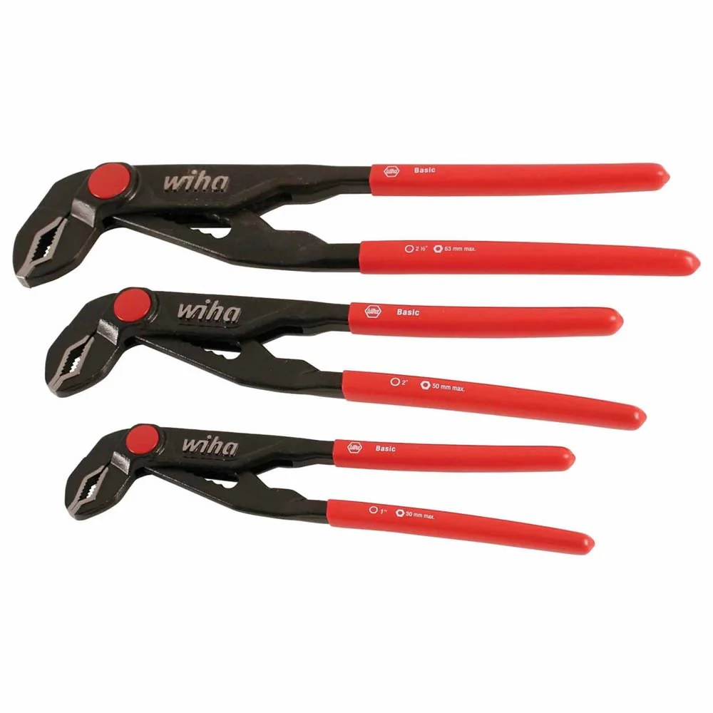 Wiha 32669 3 Piece Classic Grip V-Jaw Tongue and Groove Pliers Set - Mactool Shop