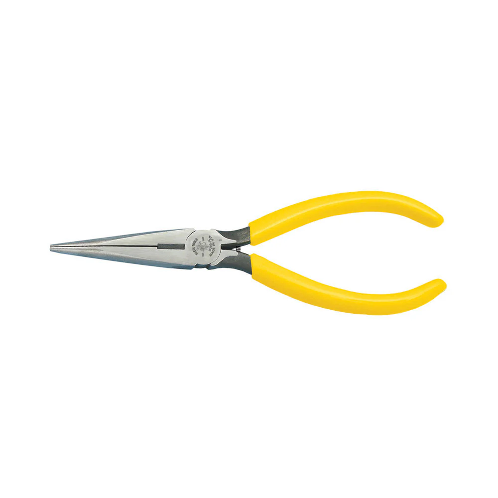 Klein Tools D203-7C Pliers, Long Nose Side-Cutters with Spring, 7