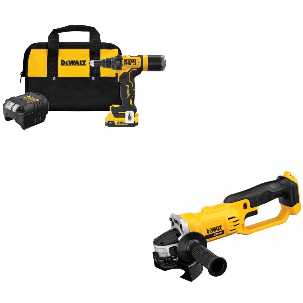 DeWalt DCF403D1 20V MAX XR Rivet Tool Kit W/ FREE DCG412B 20V MAX Cut-Off Tool - Mactool Shop