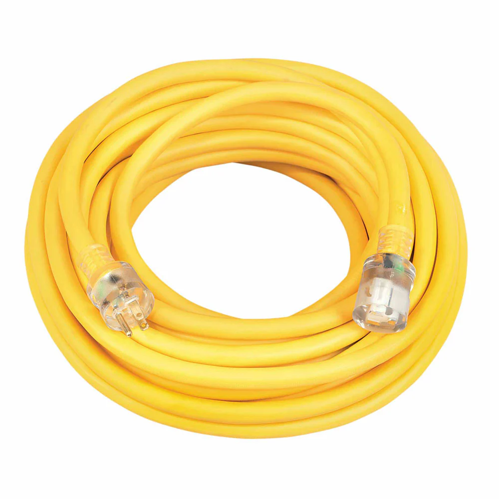 Southwire 2688SW0002 10/3 50' SJTW Yellow Extension Cord with Lighted End - Mactool Shop