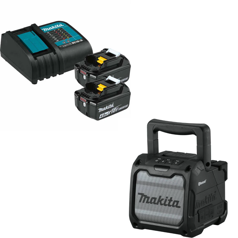 Makita BL1840BSC2 18V LXT Li-Ion Starter Pack W/ FREE XRM08B Job Site Speaker - Mactool Shop