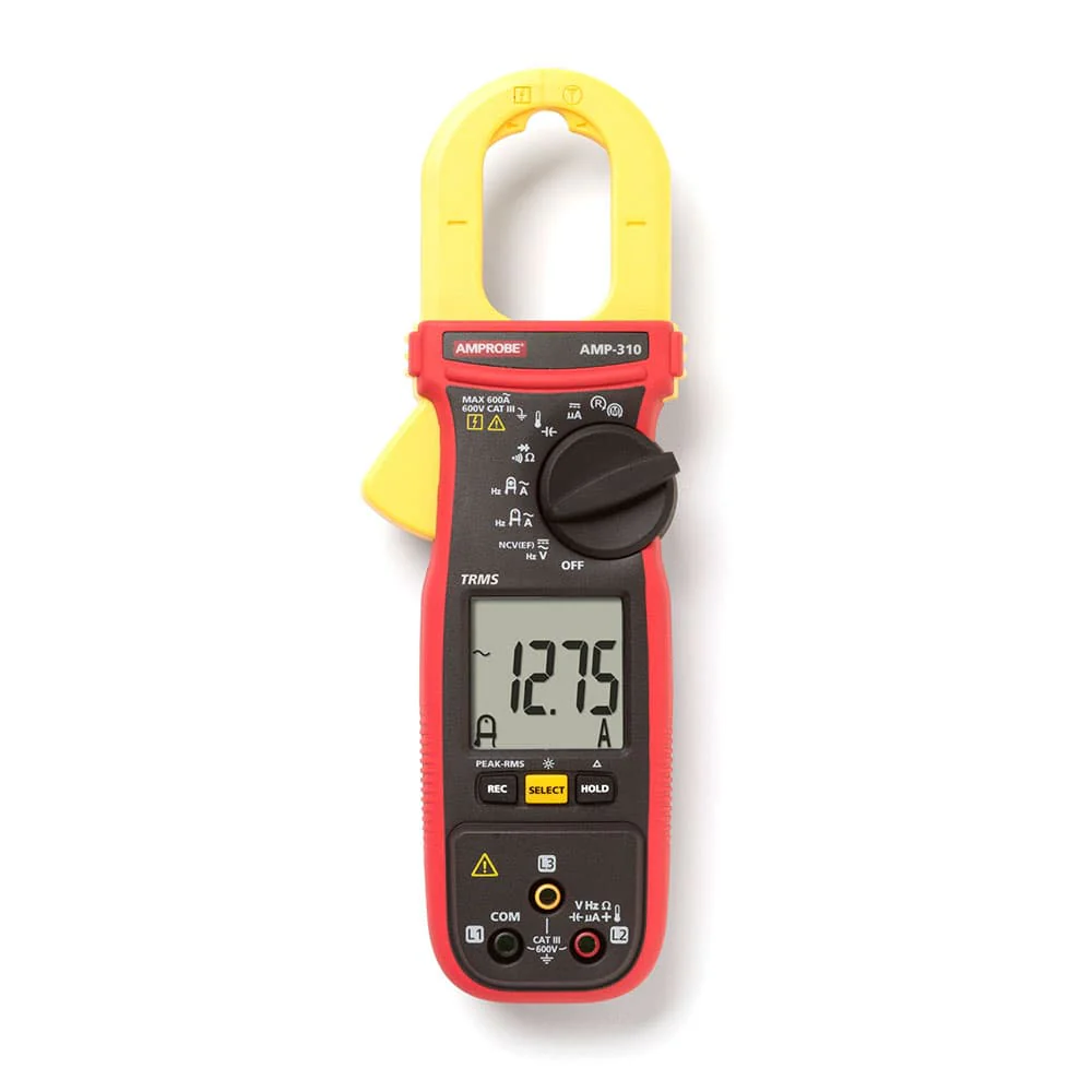 Amprobe 4560555 AMP-310 600V/600A TRMS AC Clamp Multimeter w/ 3-Phase Sequence and Motor Testing - Mactool Shop