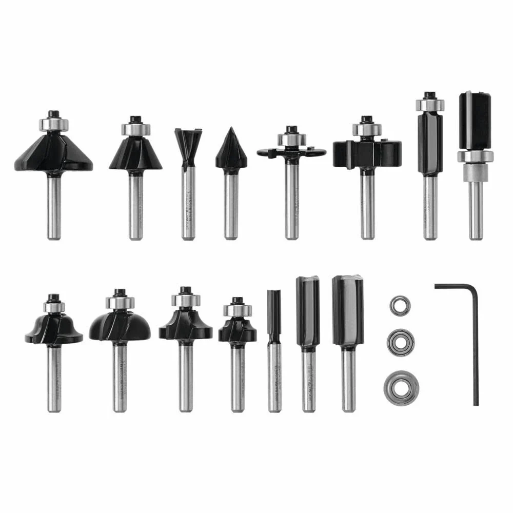 Bosch RBS015MBS 15 pc. Carbide-Tipped Wood Router Bit Set - Mactool Shop