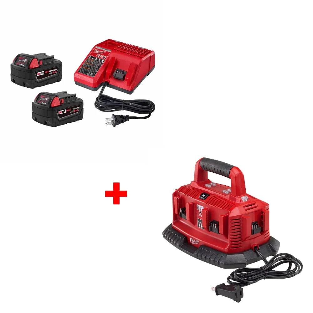 Milwaukee 48-59-1852B M18 18V Starter Kit w/ FREE 48-59-1806 M18 6-Pack Charger - Mactool Shop